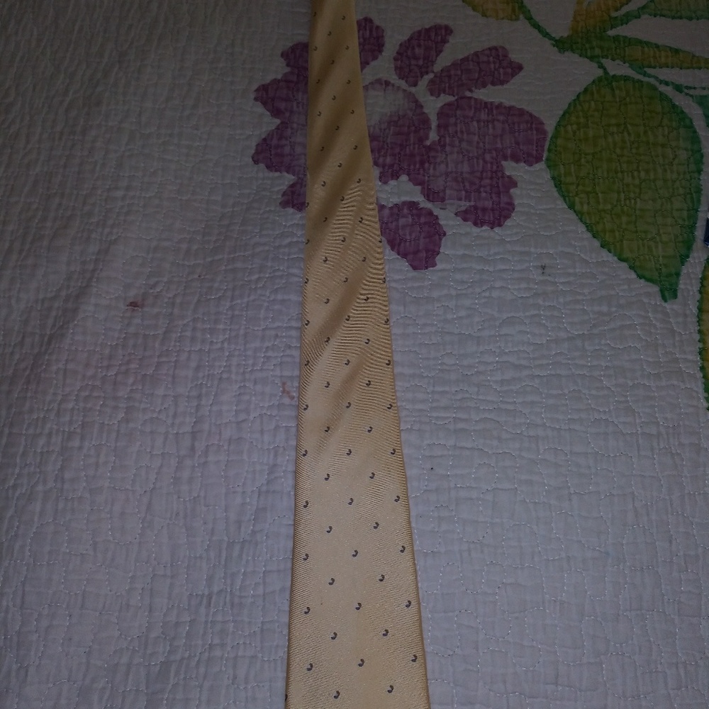 John Henry 100% Silk Tie Yellow Men's NWOT
